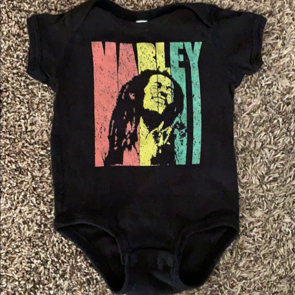 Bob Marley Faded Black Onesie